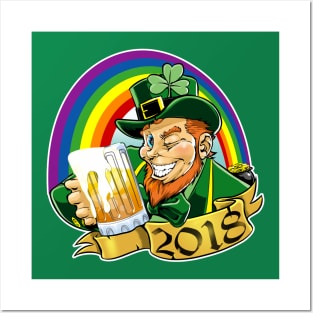 Drinking Leprechaun Posters and Art